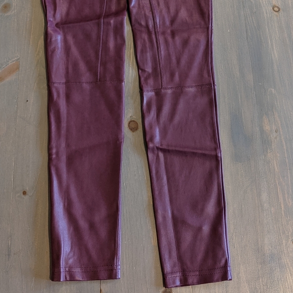 Wilfred Burgundy Faux Leather Leggings, Size XS - Picture 6 of 6